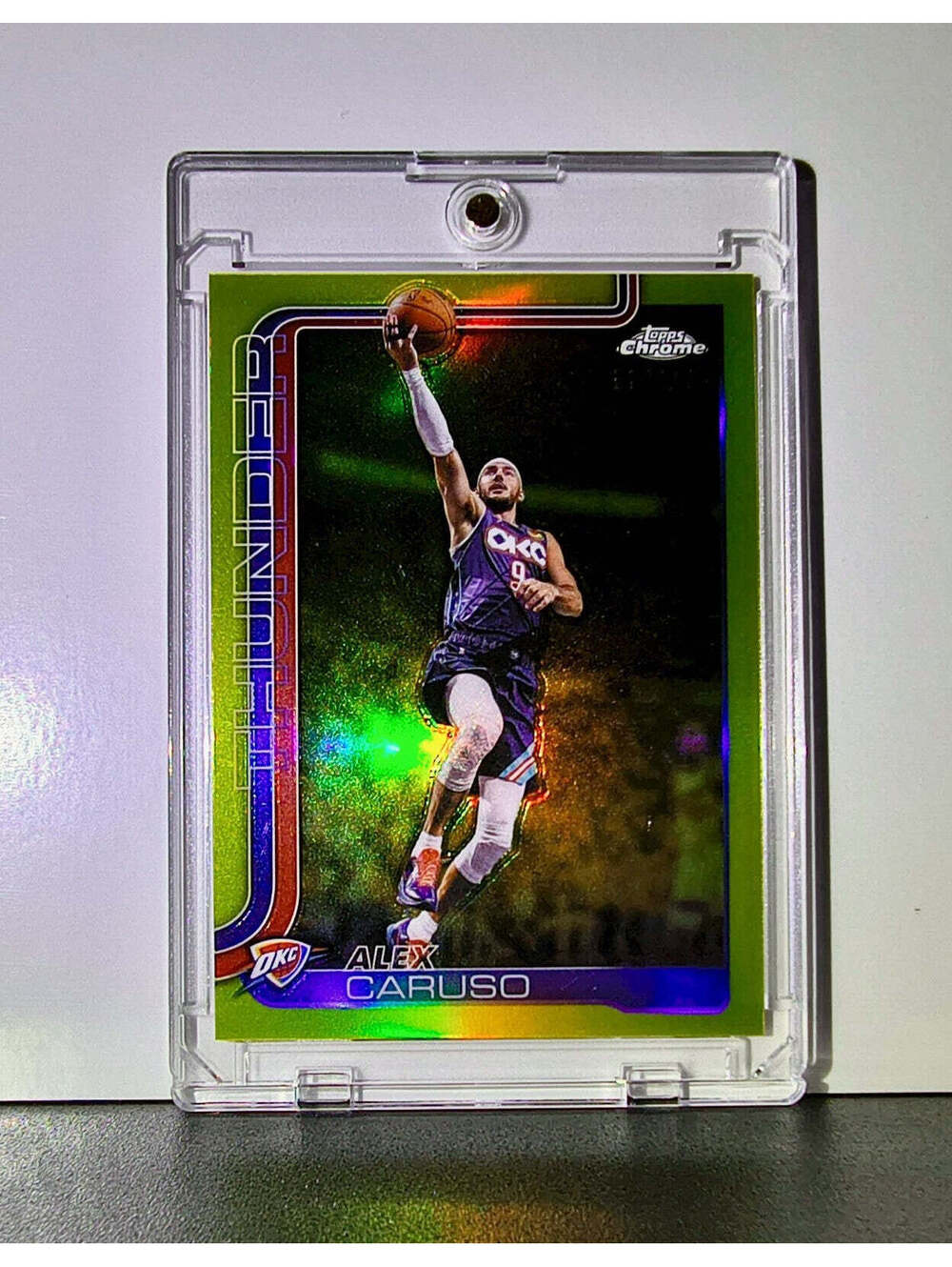 Alex Caruso 2025-26 NBA Topps Chrome Update Yellow Refractor 117/275 OC Thunder